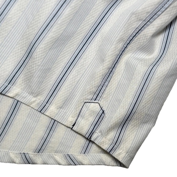 Tommy Bahama Jeans Flip Cuff Striped Button Up Shirt Men L Blue White Beach Camp - Picture 9 of 9